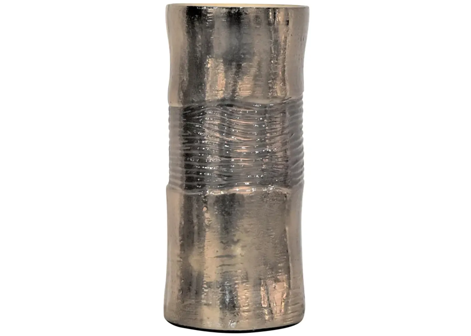 Glass, 11" Textured Enamel Vase, Bronze