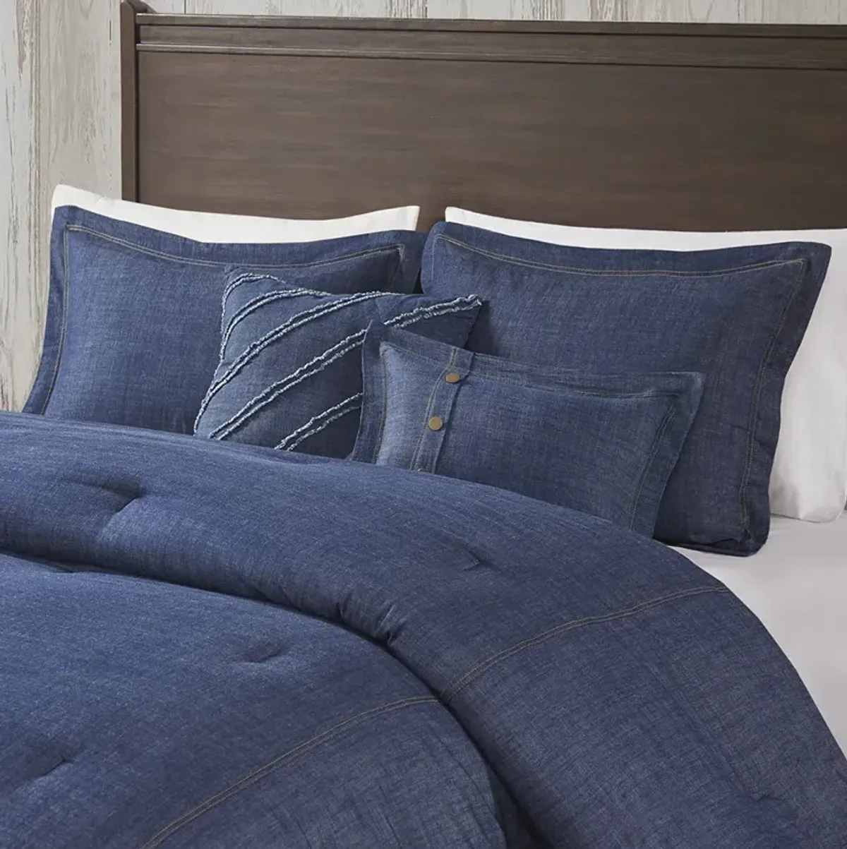 Woolrich Perry Blue Oversized Denim Comforter Set