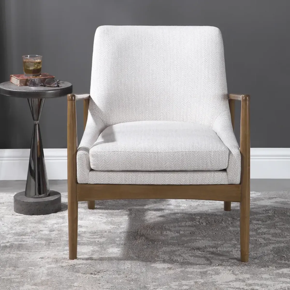 Bev White Accent Chair