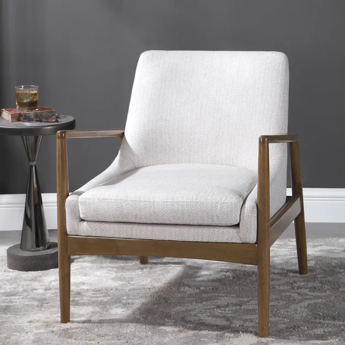 Bev White Accent Chair