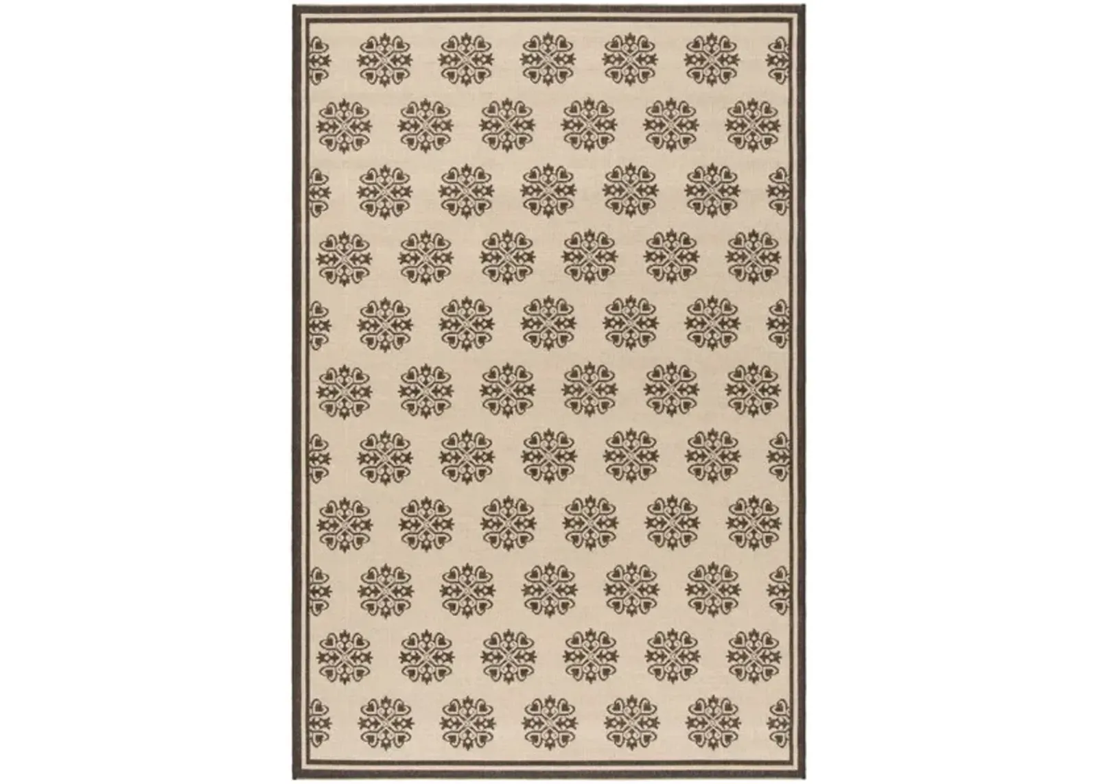 LINDEN 181 Collection LND181U-5 Creme / Brown 5'-3" X 7'-6"