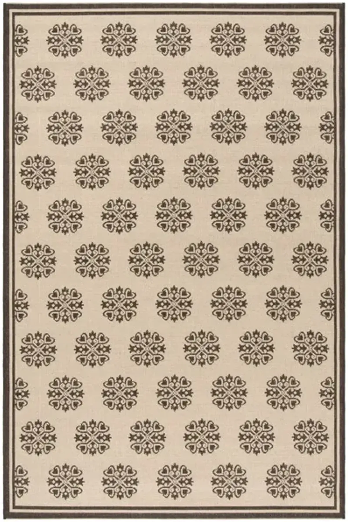 LINDEN 181 Collection LND181U-5 Creme / Brown 5'-3" X 7'-6"