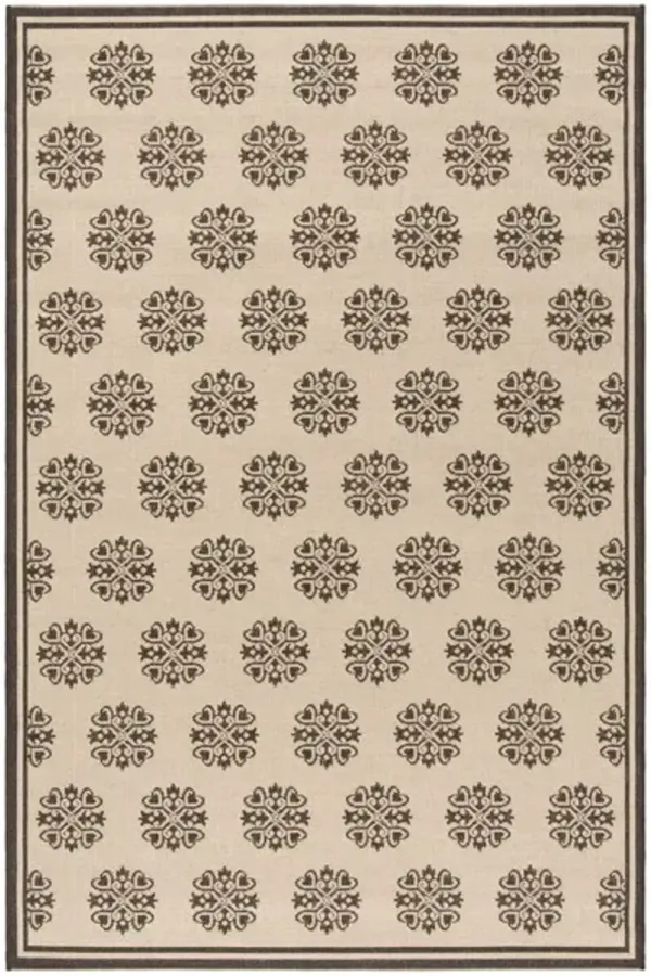 LINDEN 181 Collection LND181U-5 Creme / Brown 5'-3" X 7'-6"