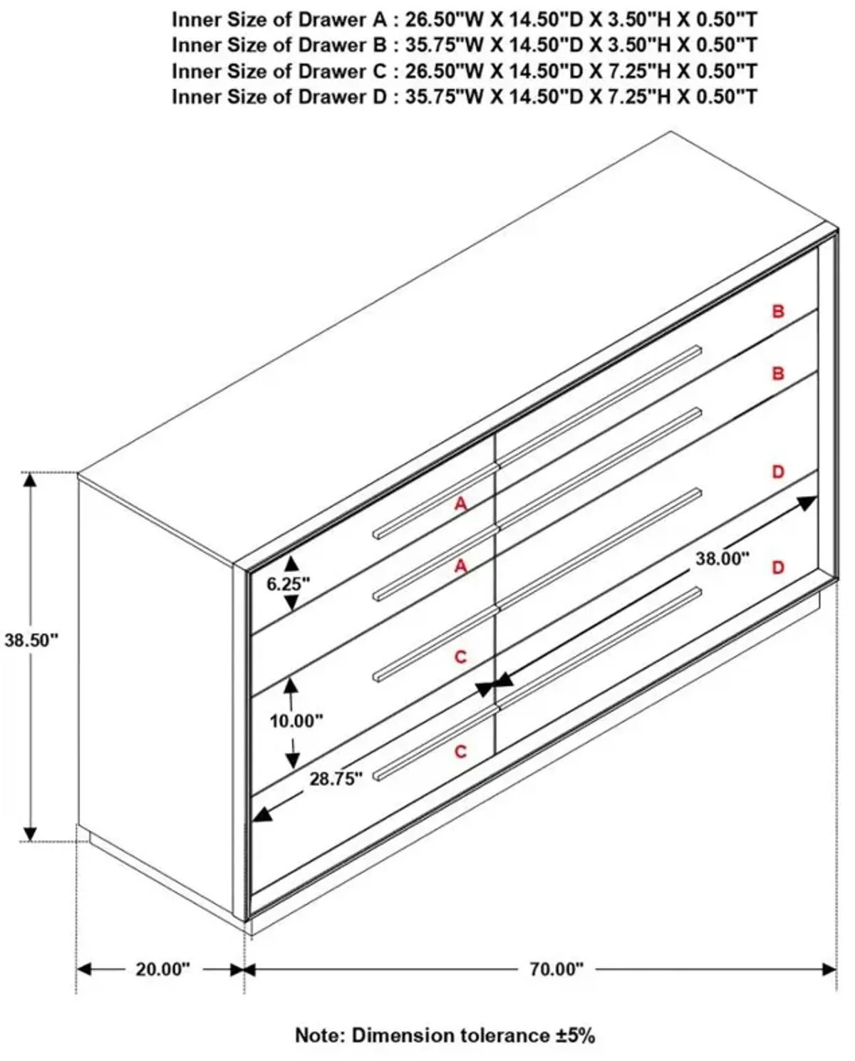 Darlene 8-Drawer Dresser