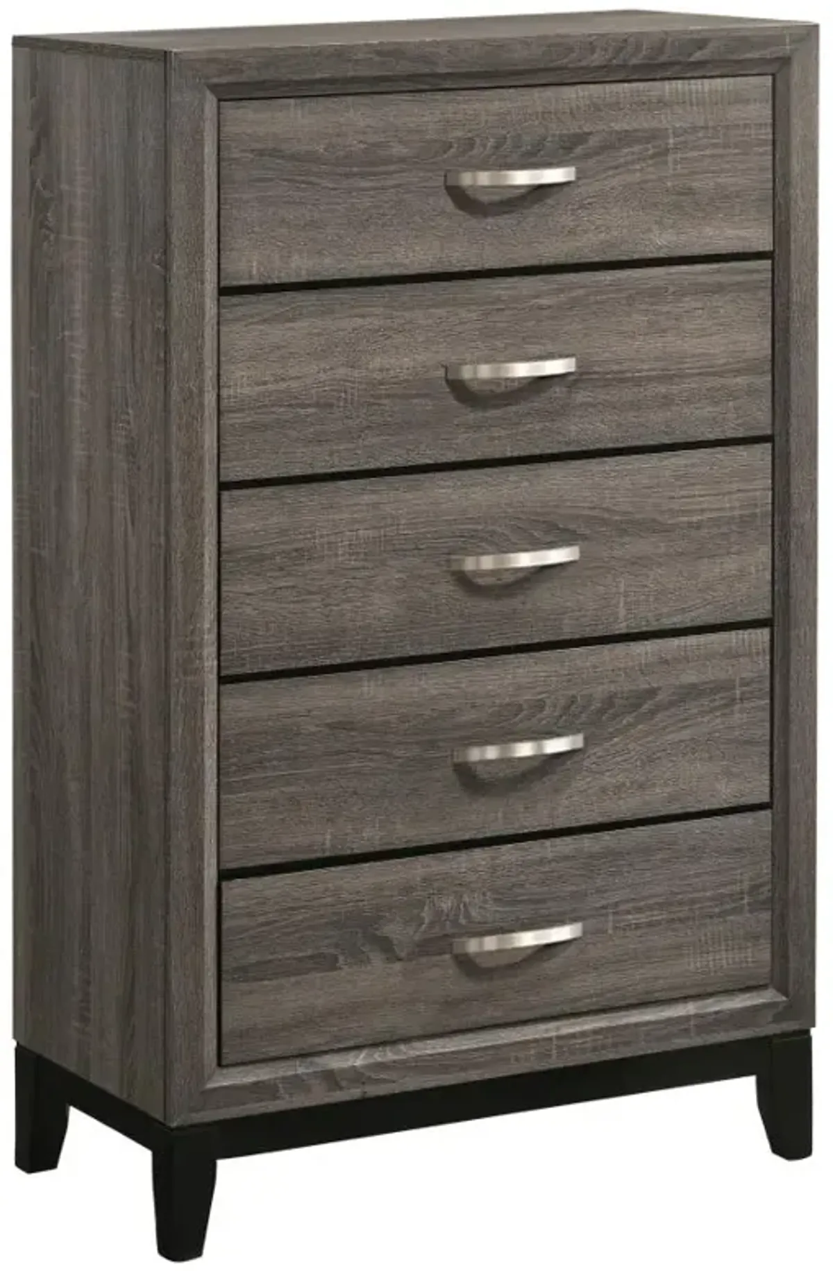 Watson 5-drawer Chest Grey Oak and Black