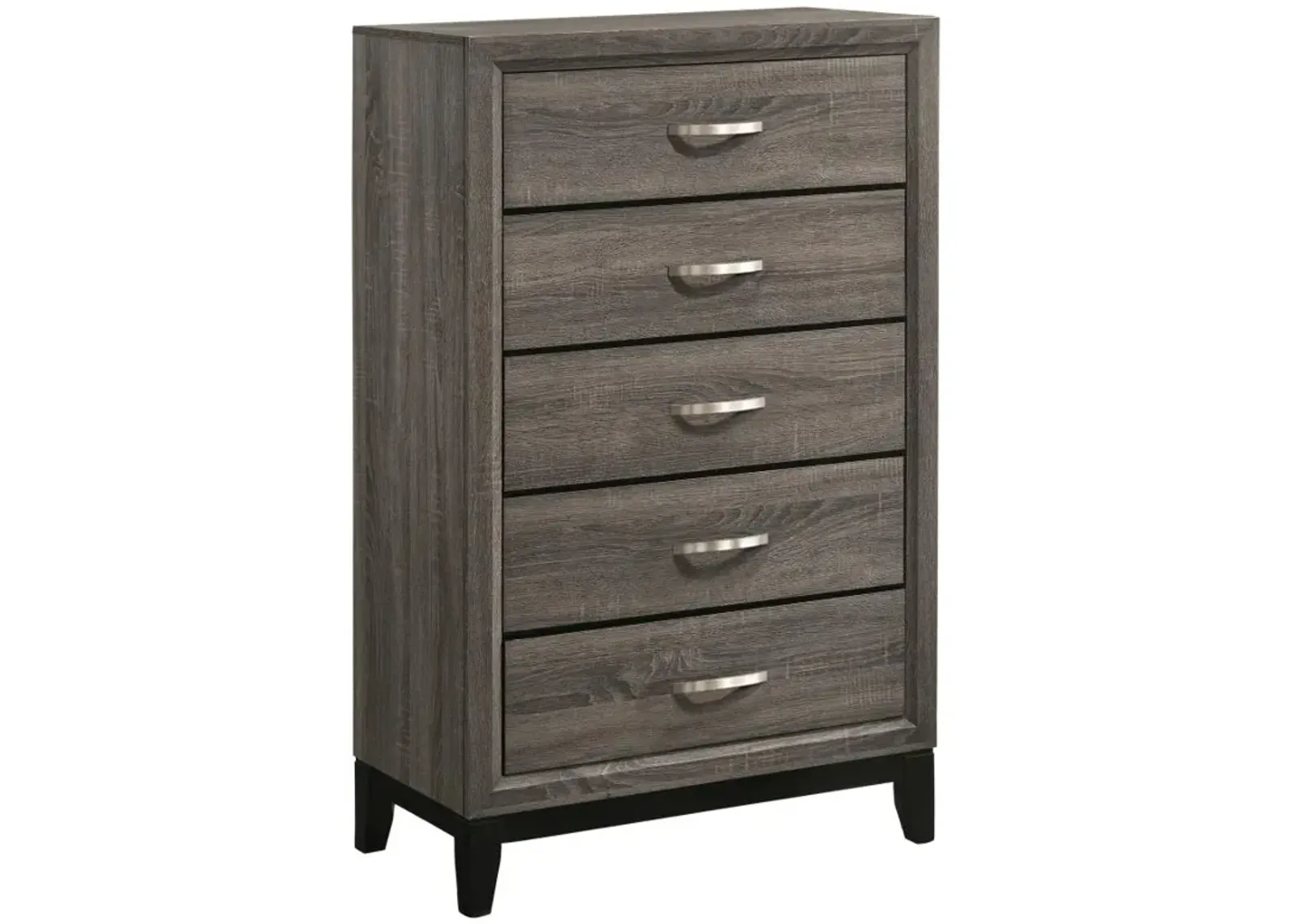 Watson 5-drawer Chest Grey Oak and Black