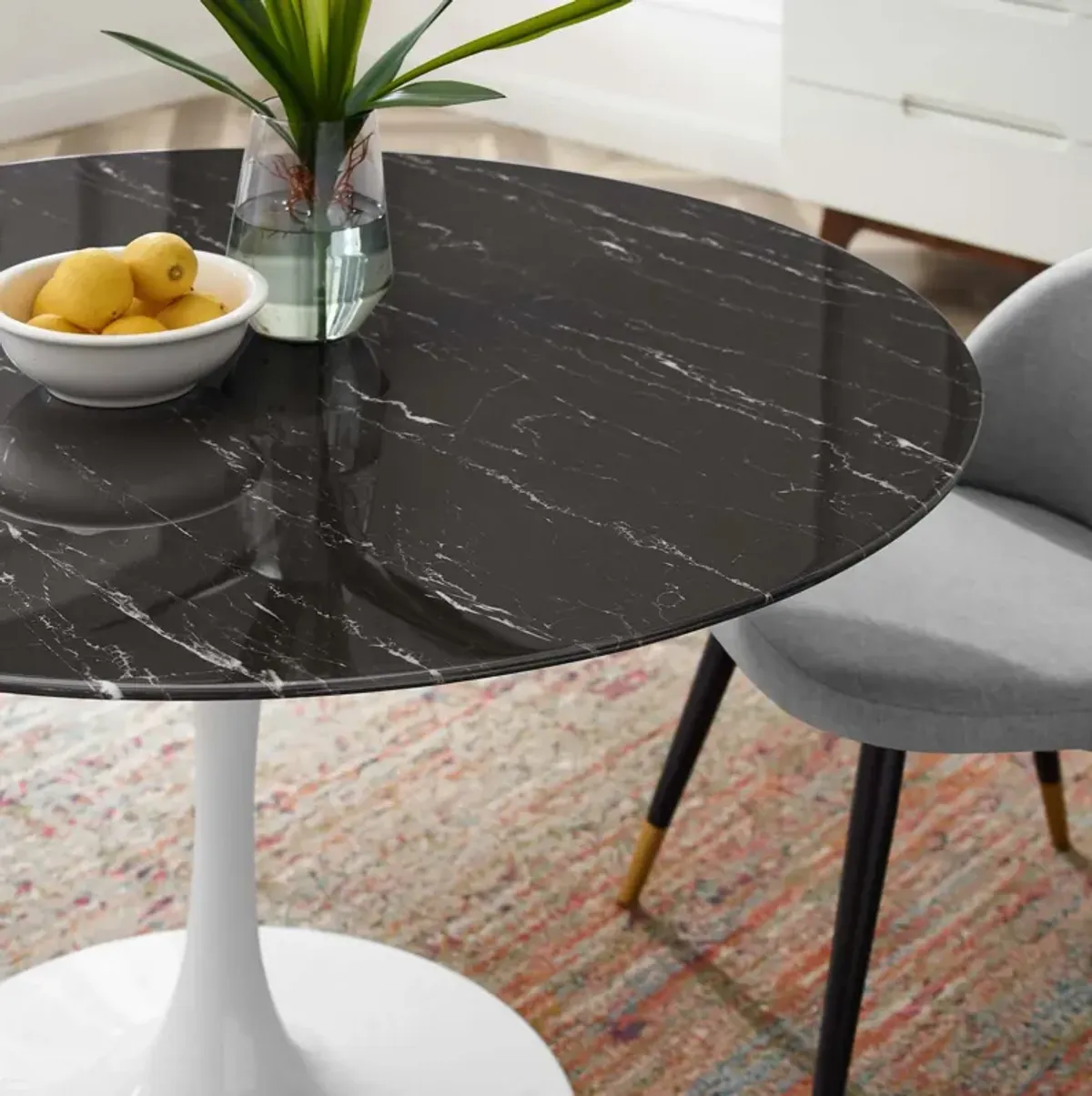 Lippa 47" Artificial Marble Dining Table