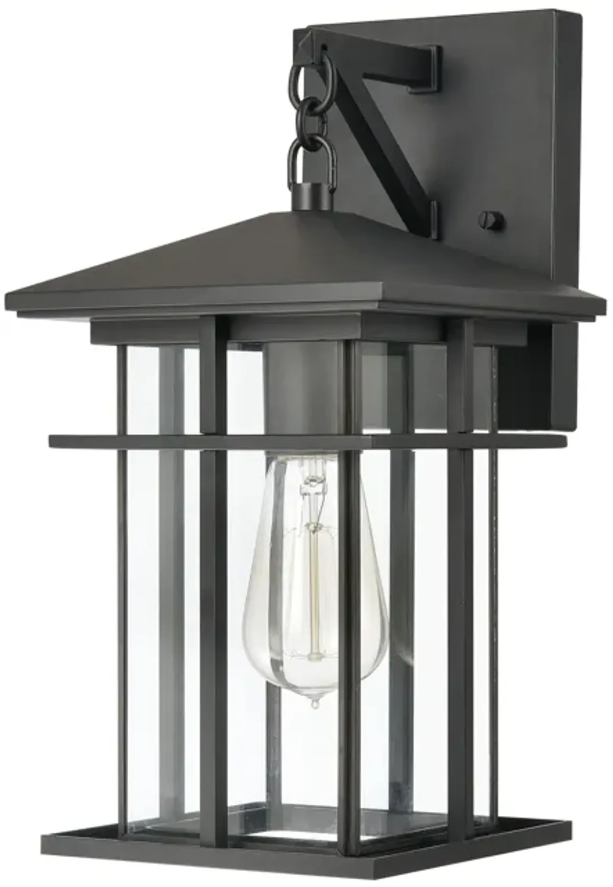 Oak Park 14" High 1-Light Outdoor Sconce - Matte Black