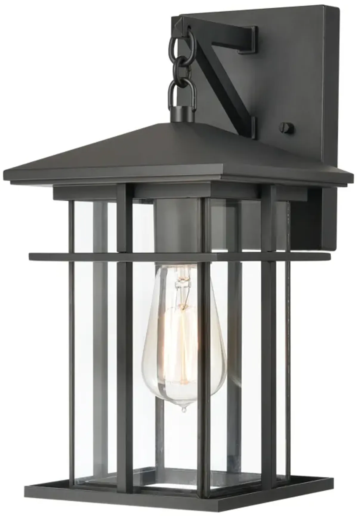 Oak Park 14" High 1-Light Outdoor Sconce - Matte Black