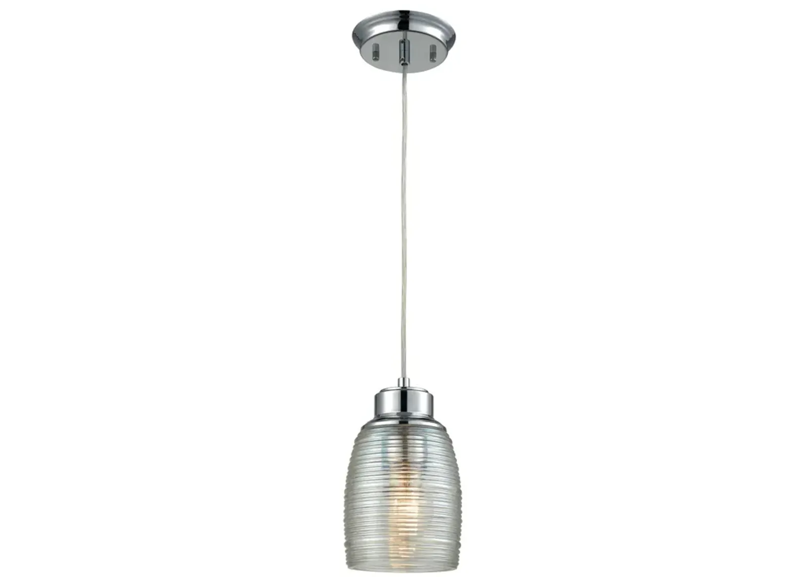 Muncie 5'' Wide 1-Light Pendant - Polished Chrome with Clear Spun Glass