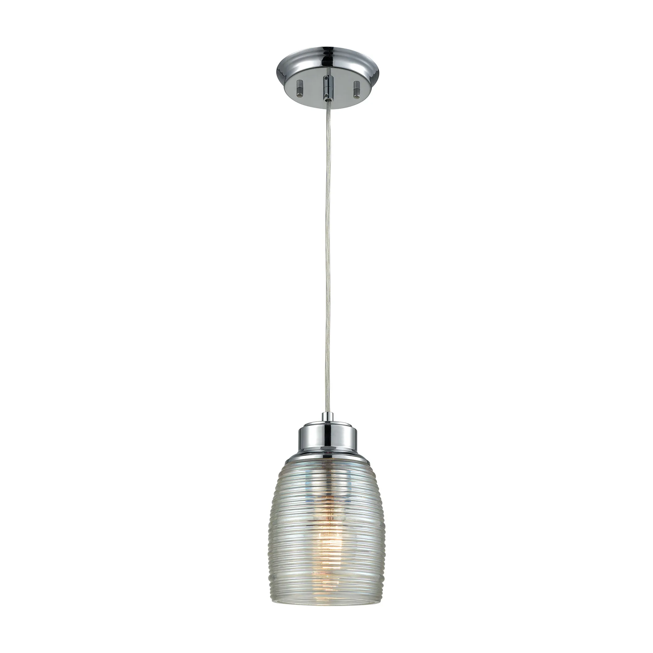 Muncie 5'' Wide 1-Light Pendant - Polished Chrome with Clear Spun Glass