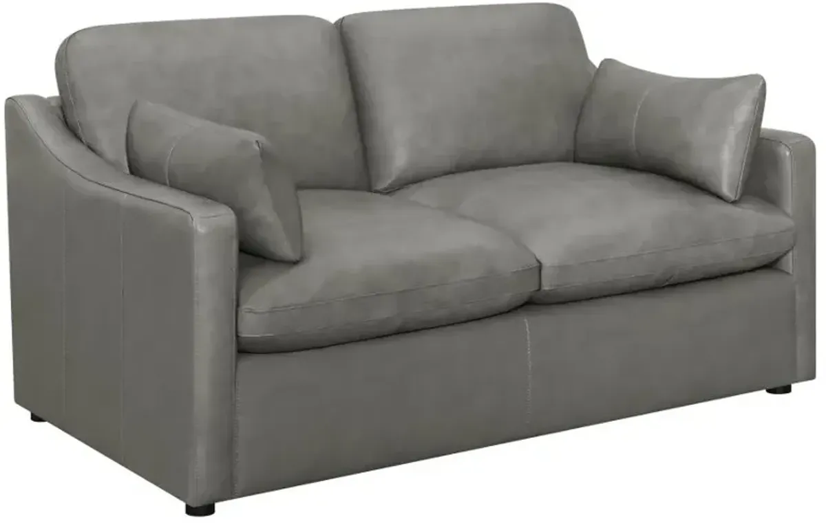 Denbigh Sloped Arm Upholstered Loveseat Grey