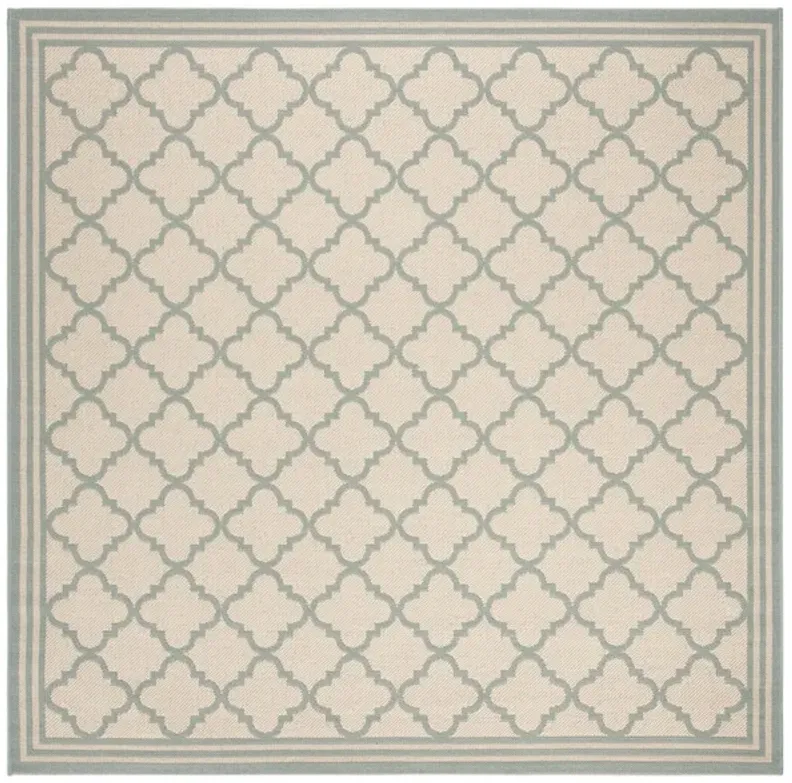 Safavieh BEACH HOUSE Collection BHS121L-6SQ Cream / Aqua 6'-7" X 6'-7" Square