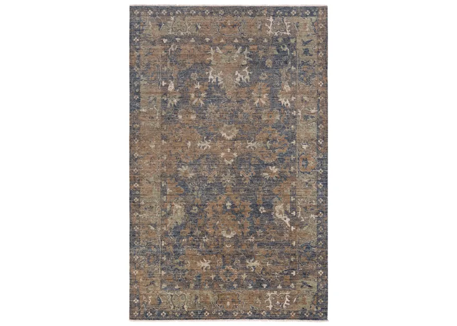 Platinum Charcoal Distressed Classical Proprietary Wool 5' x 8' Rectangle Rug