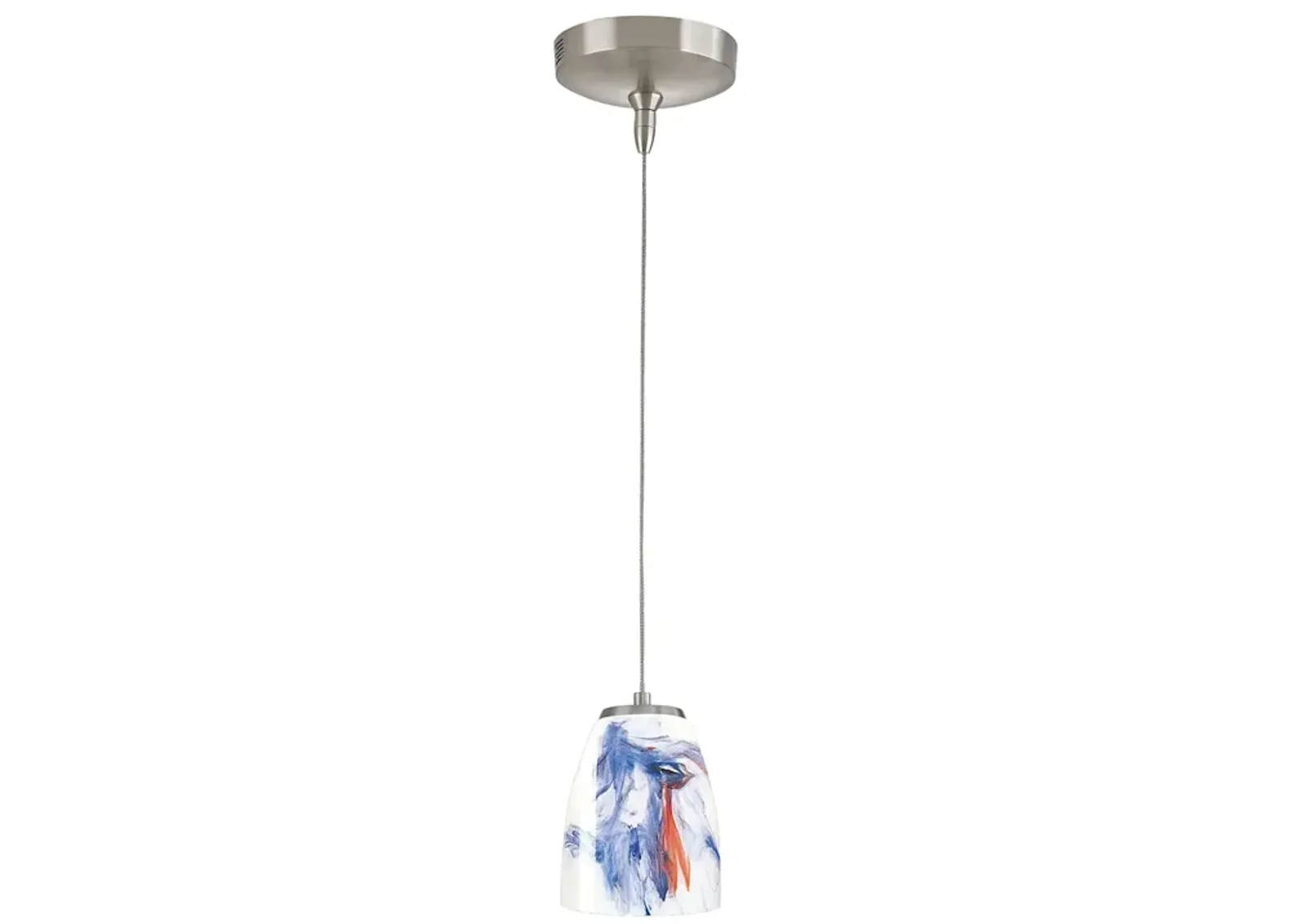 Low Voltage LED Collection 1-Light Mini Pendant in Brushed Nickel with Mountain (MT) Glass