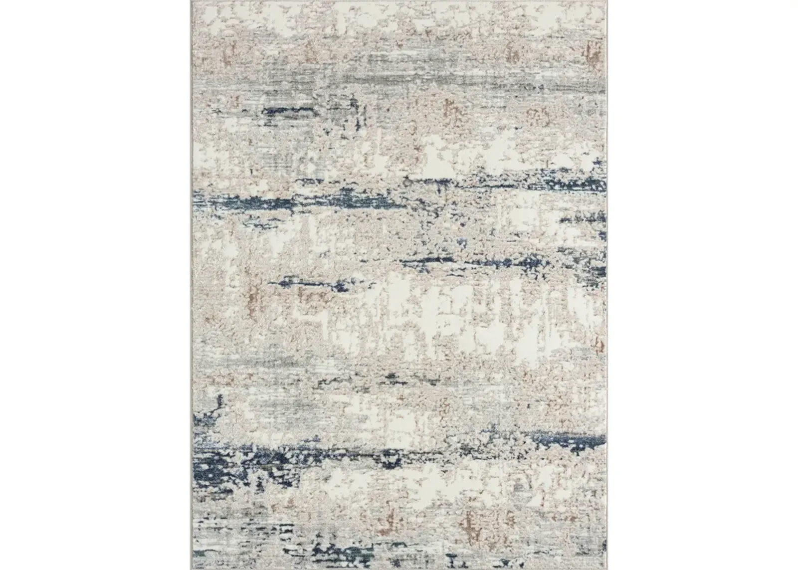 Avery Beige/ Blue Modern Abstract Indoor Area Rug 5' x 7'