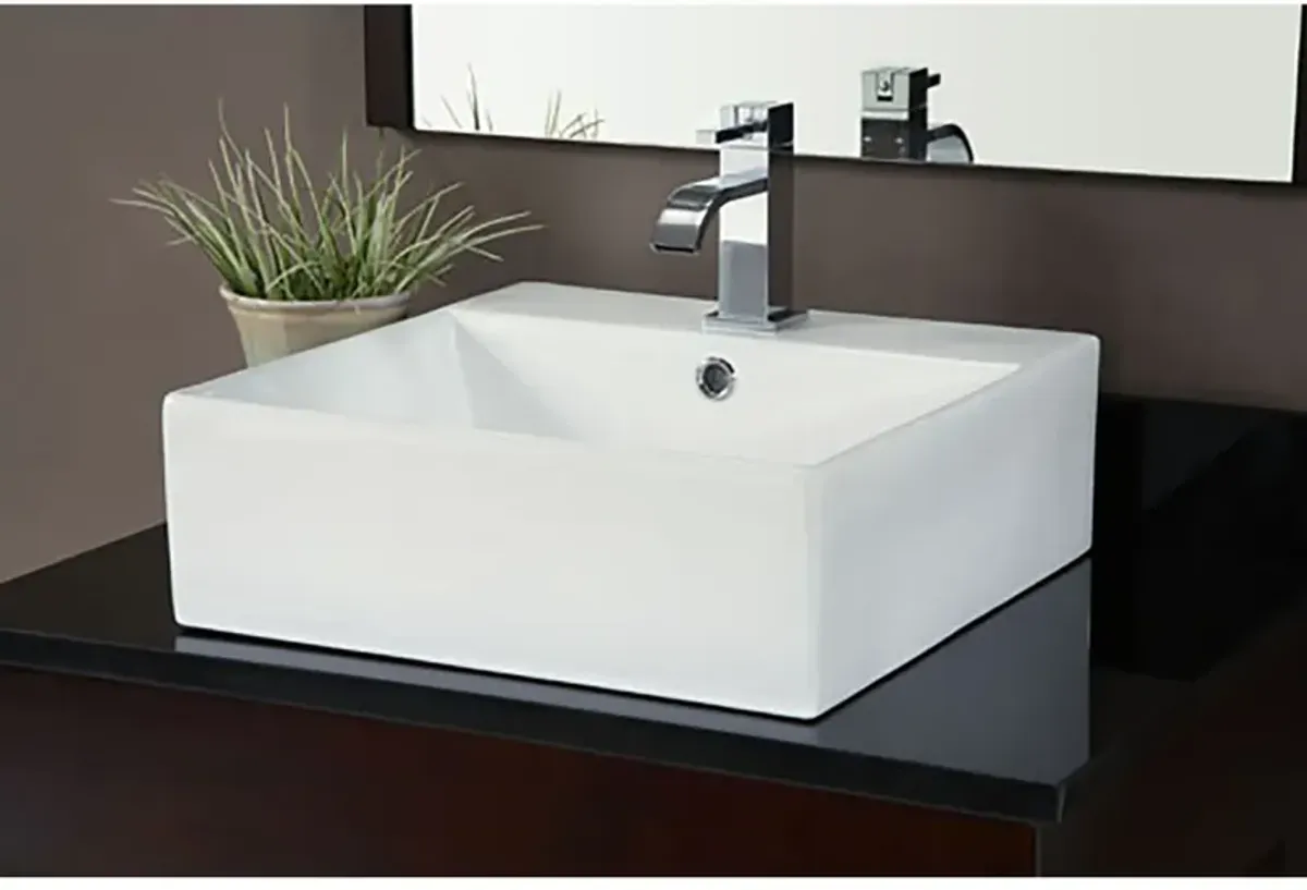 Vitreous China Square Vessel Sink - White