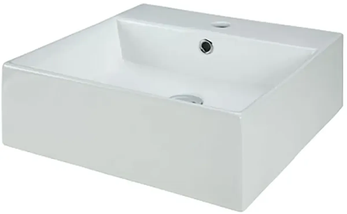 Vitreous China Square Vessel Sink - White