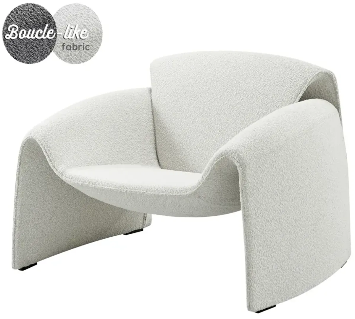 Hilda Fabric Accent Arm Chair, Boucle Beige 