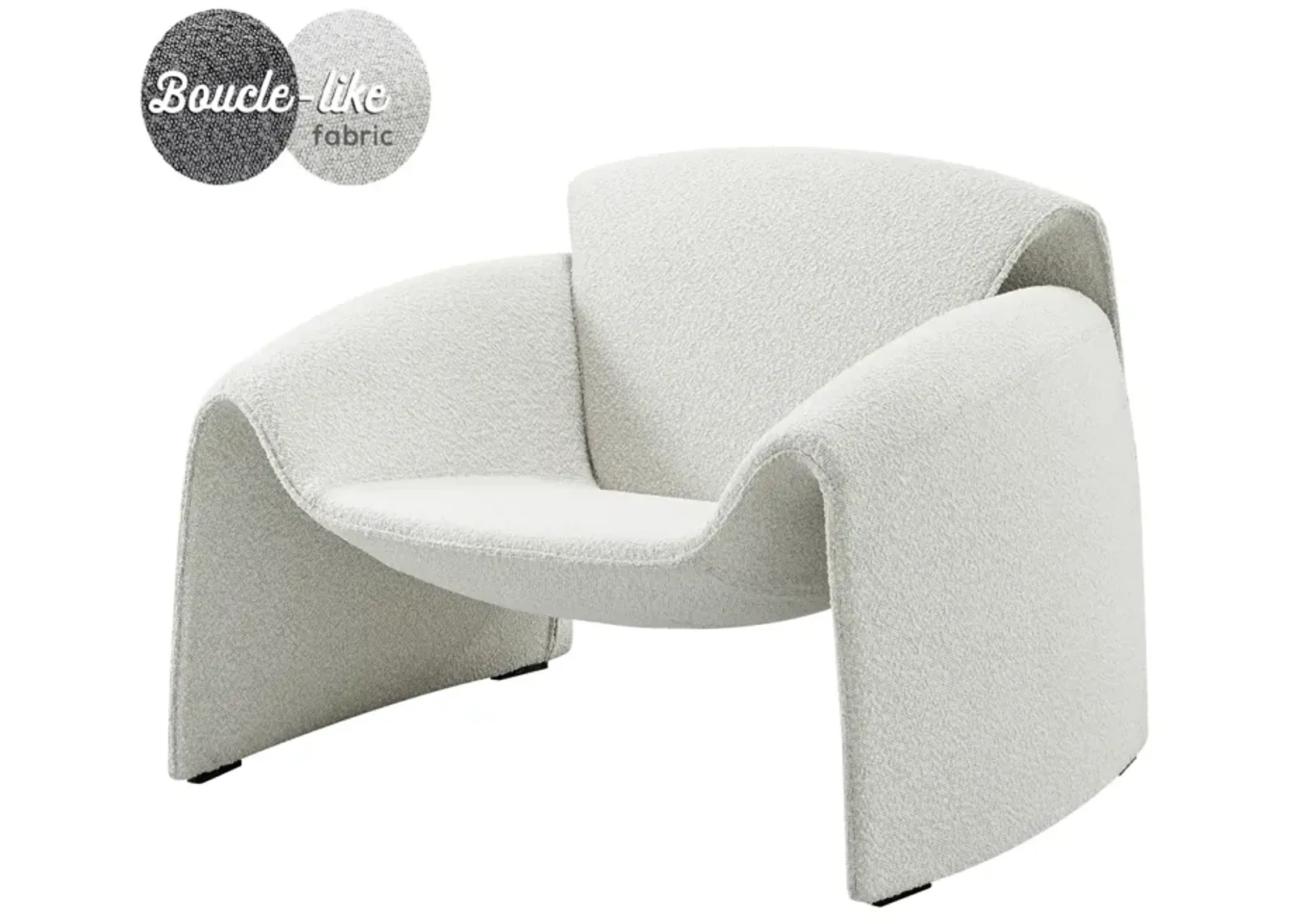 Hilda Fabric Accent Arm Chair, Boucle Beige 