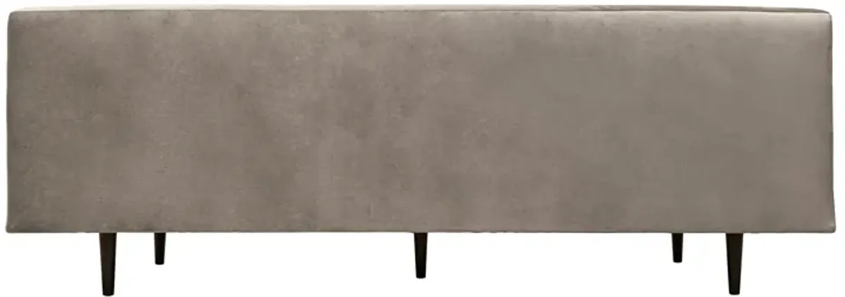 Annabelle 80" Fossil Gray Velvet Sofa with Black Wood Legs