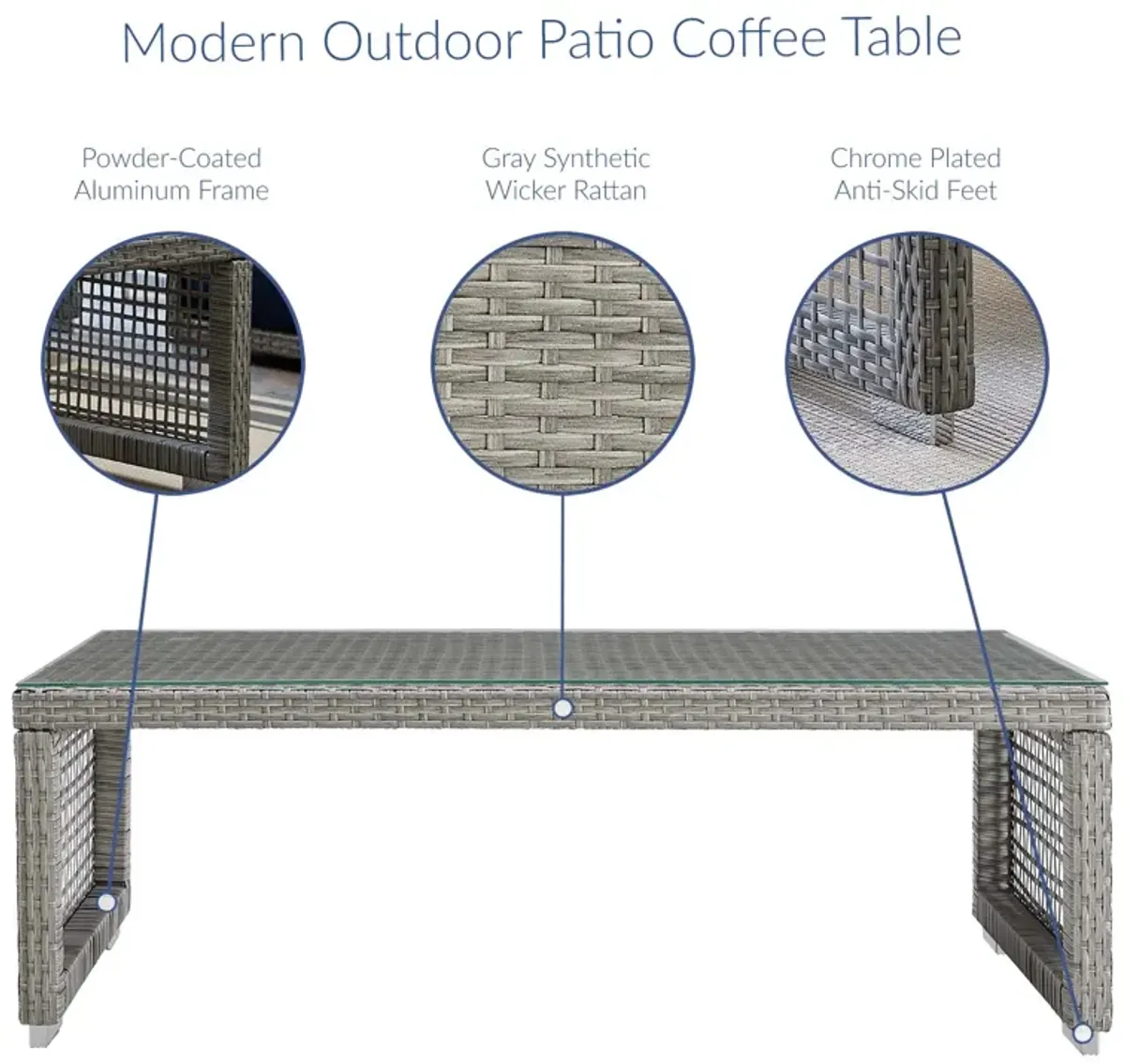 Aura Outdoor Patio Coffee Table