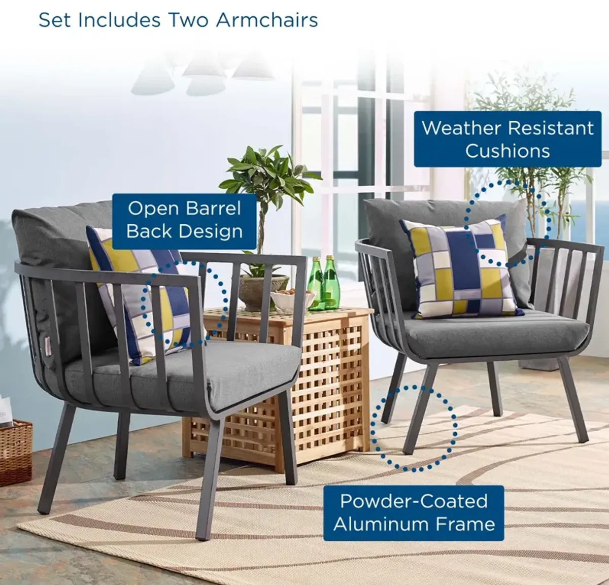 Riverside Outdoor Armchair - Set of 2