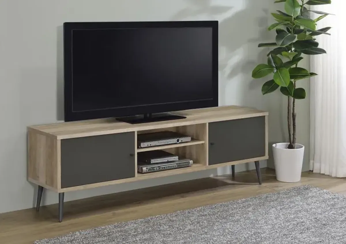 Allie 2-Door TV Stand With Storage Shelf