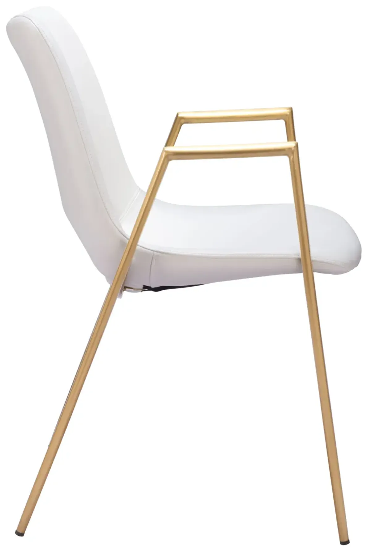 Desi Dining Chair (Set of 2) White & Gold