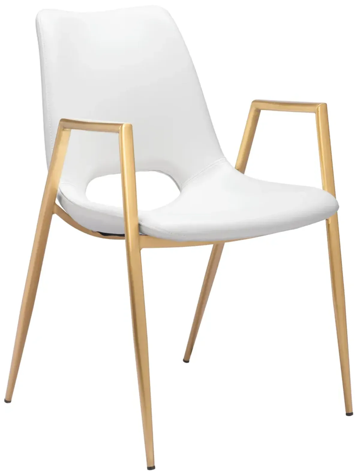 Desi Dining Chair (Set of 2) White & Gold