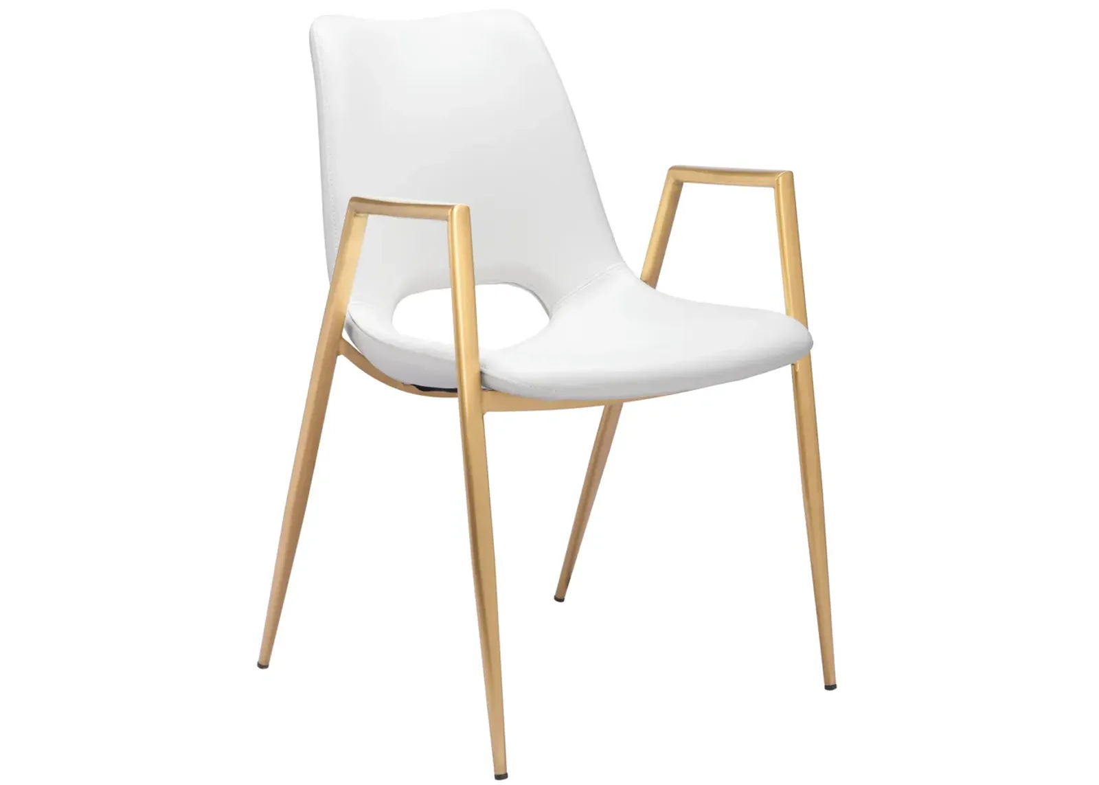 Desi Dining Chair (Set of 2) White & Gold