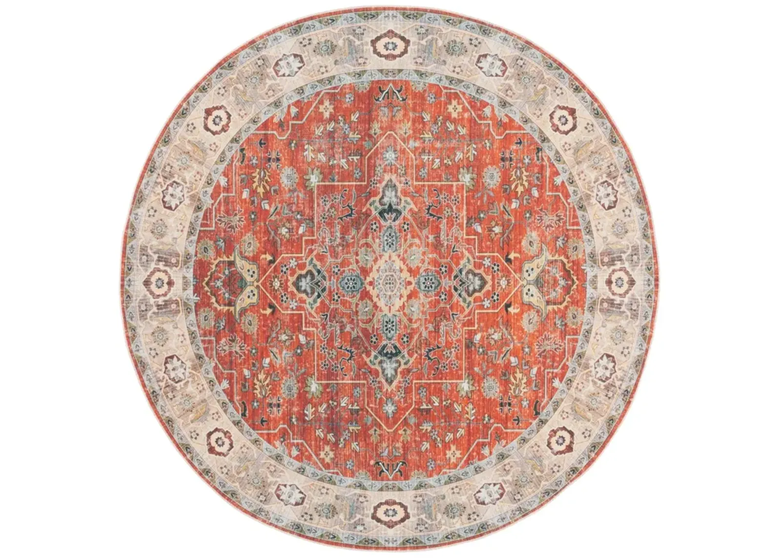 ARIZONA 126 RUST  6' x 6' Round Round Rug