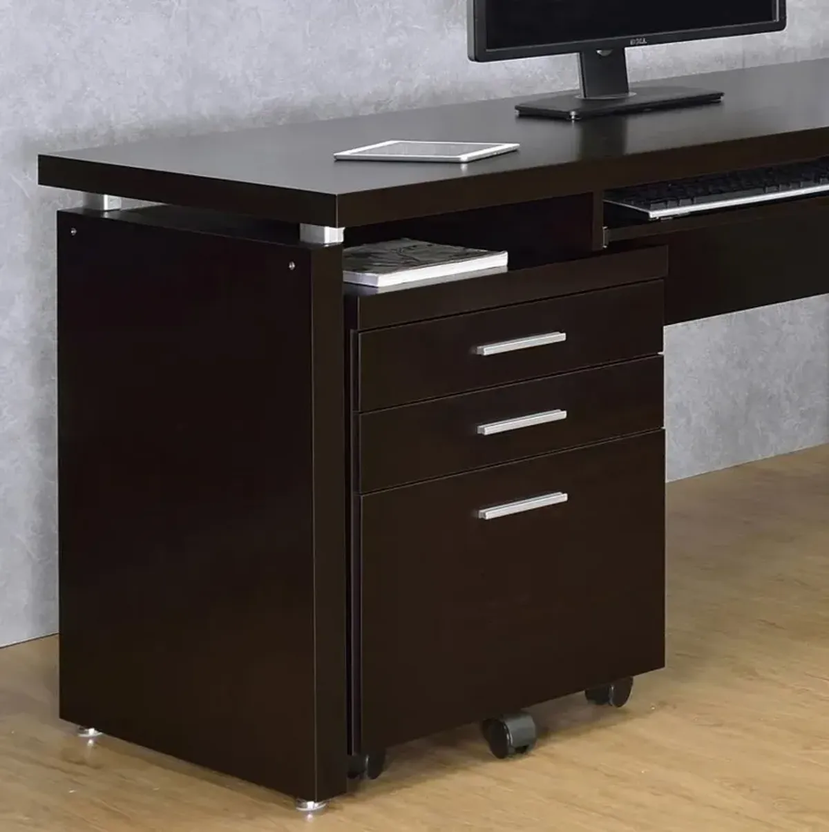 Skylar 3-drawer Mobile File Cabinet Cappuccino