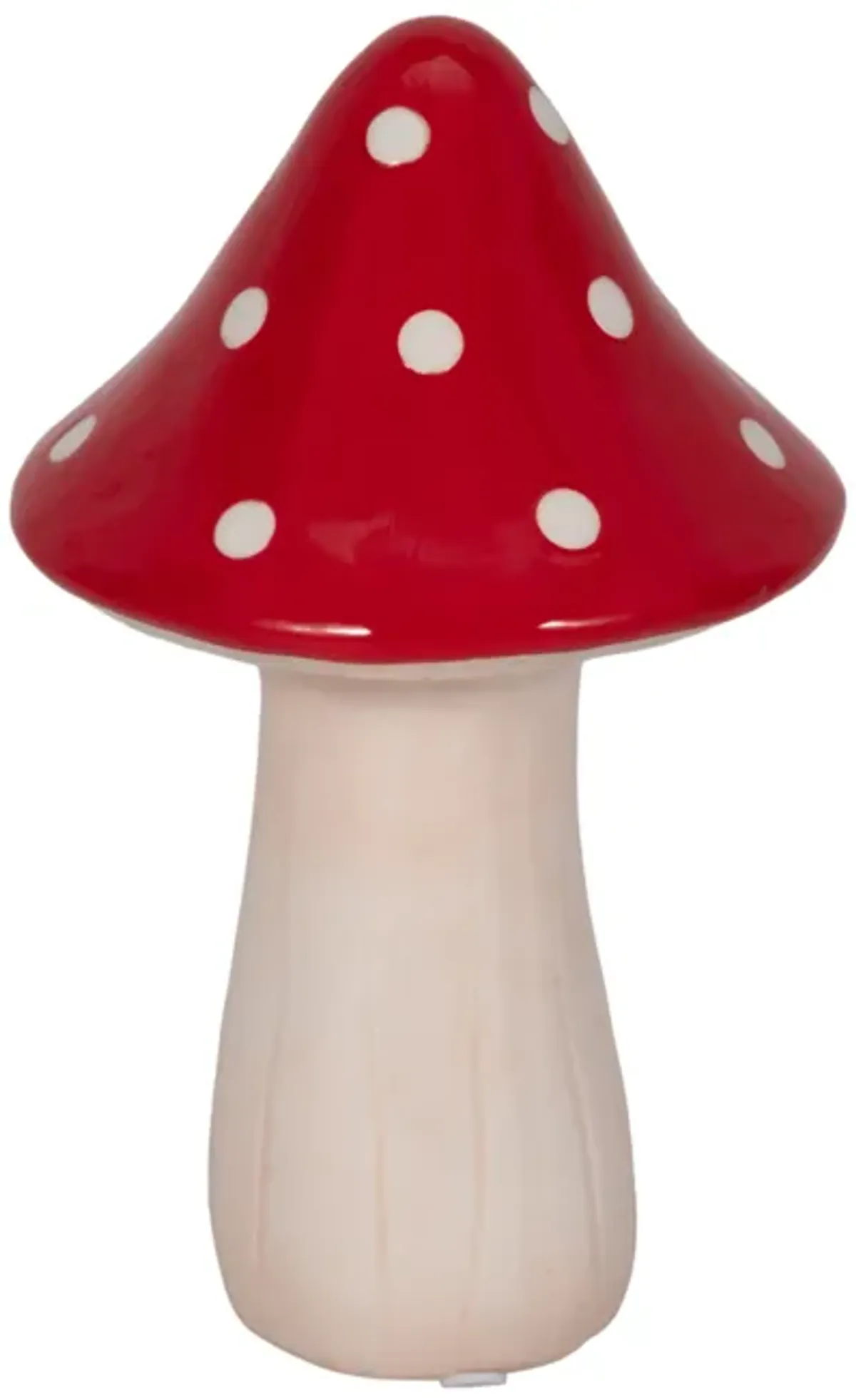 8" White Dot Fairy Mushroom, Red/white