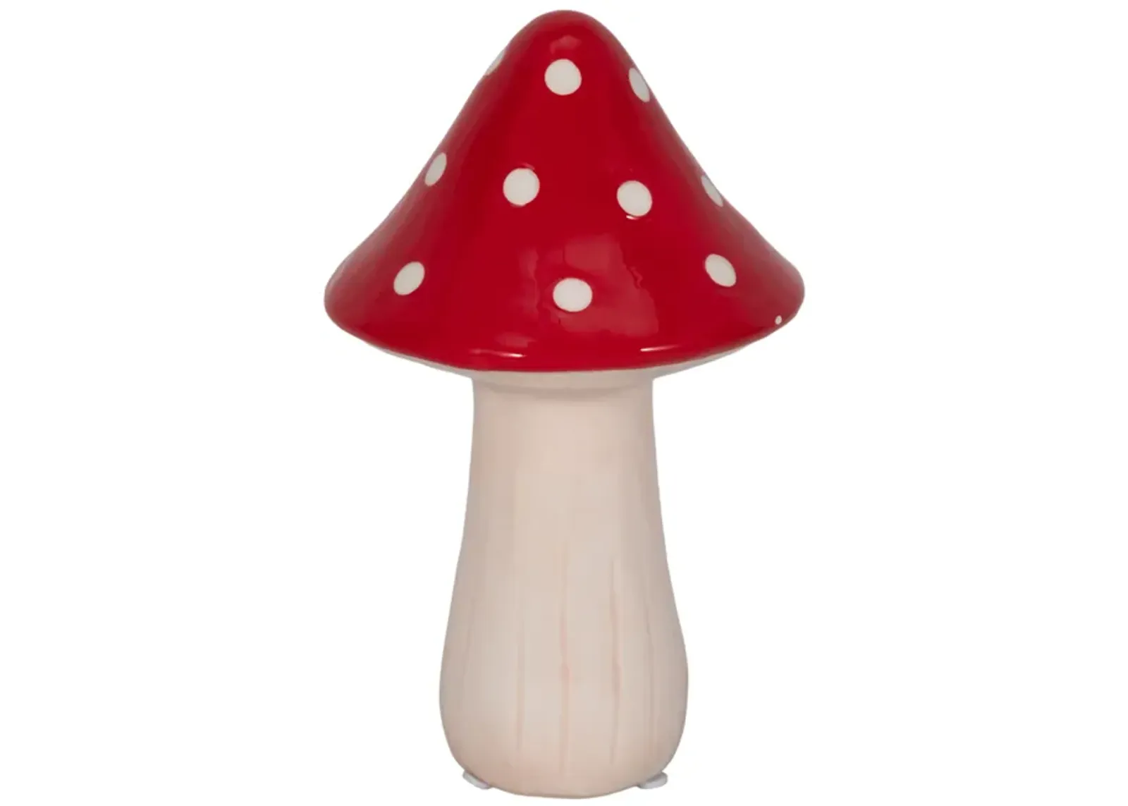 8" White Dot Fairy Mushroom, Red/white