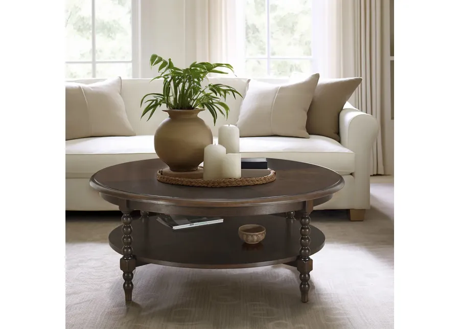 Philippe Round Coffee Table with Shelf