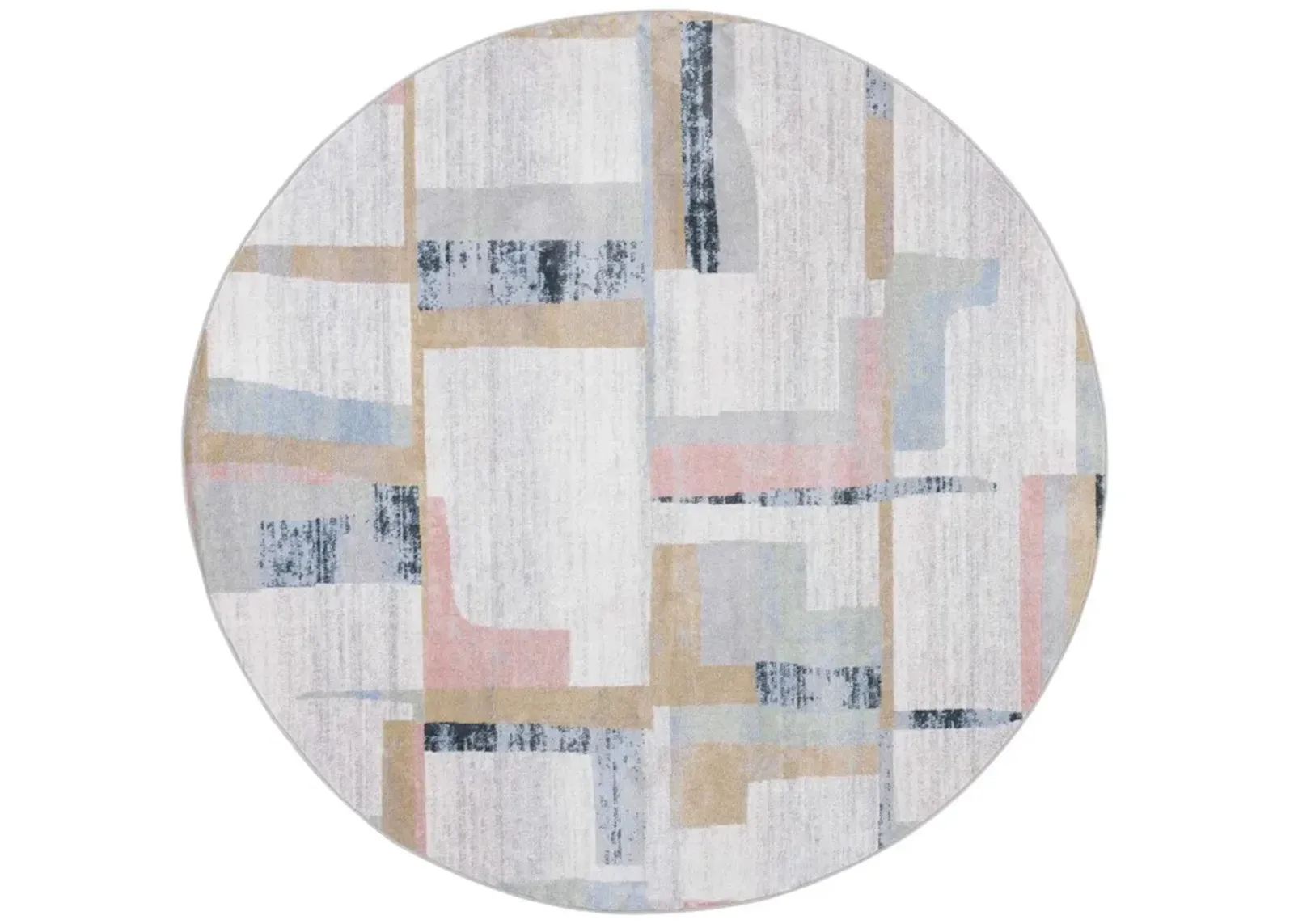 BAYSIDE 126 Multi 6'-7' X 6'-7' Round Round Rug