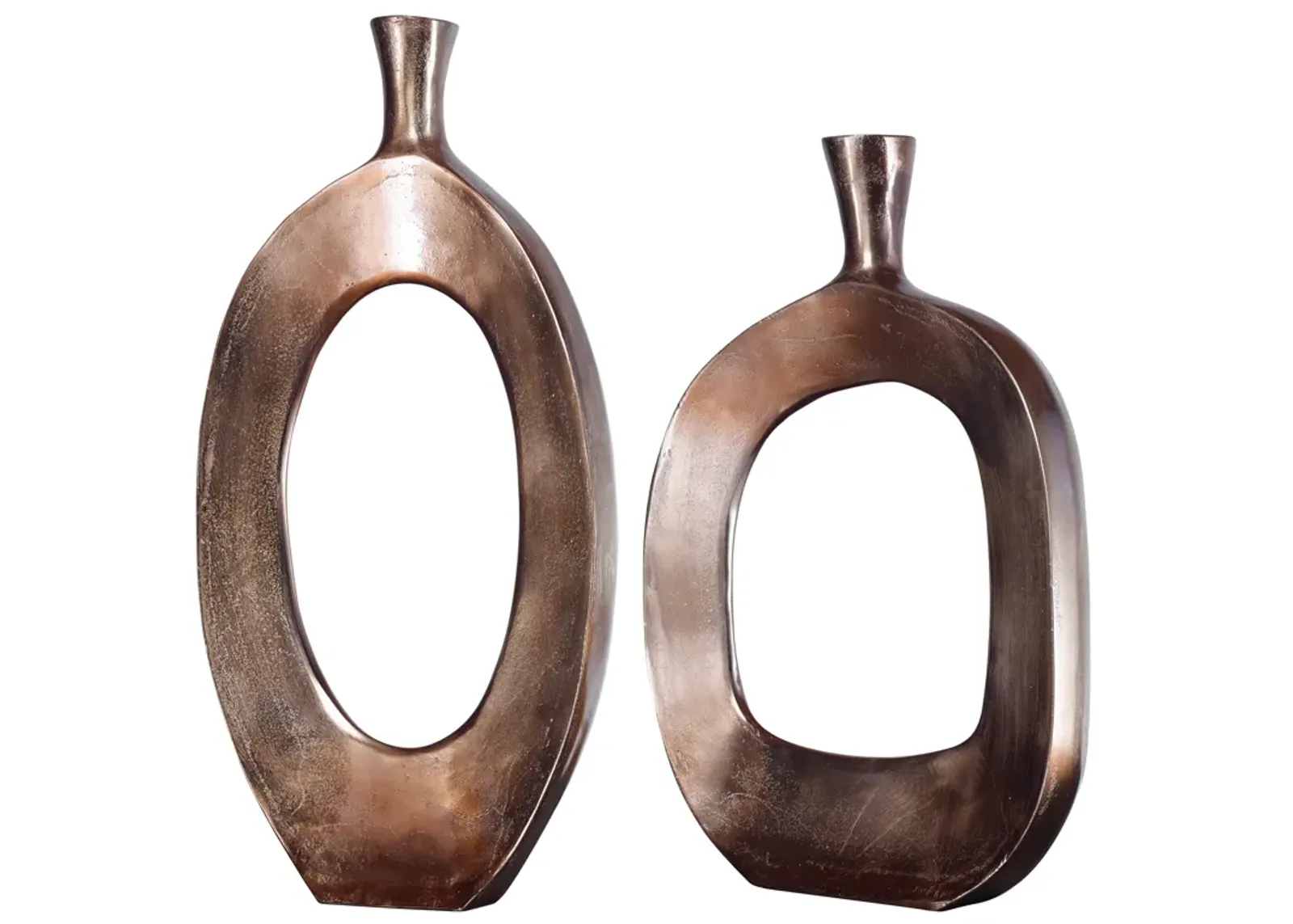 Kyler Textured Bronze Vases Set/2