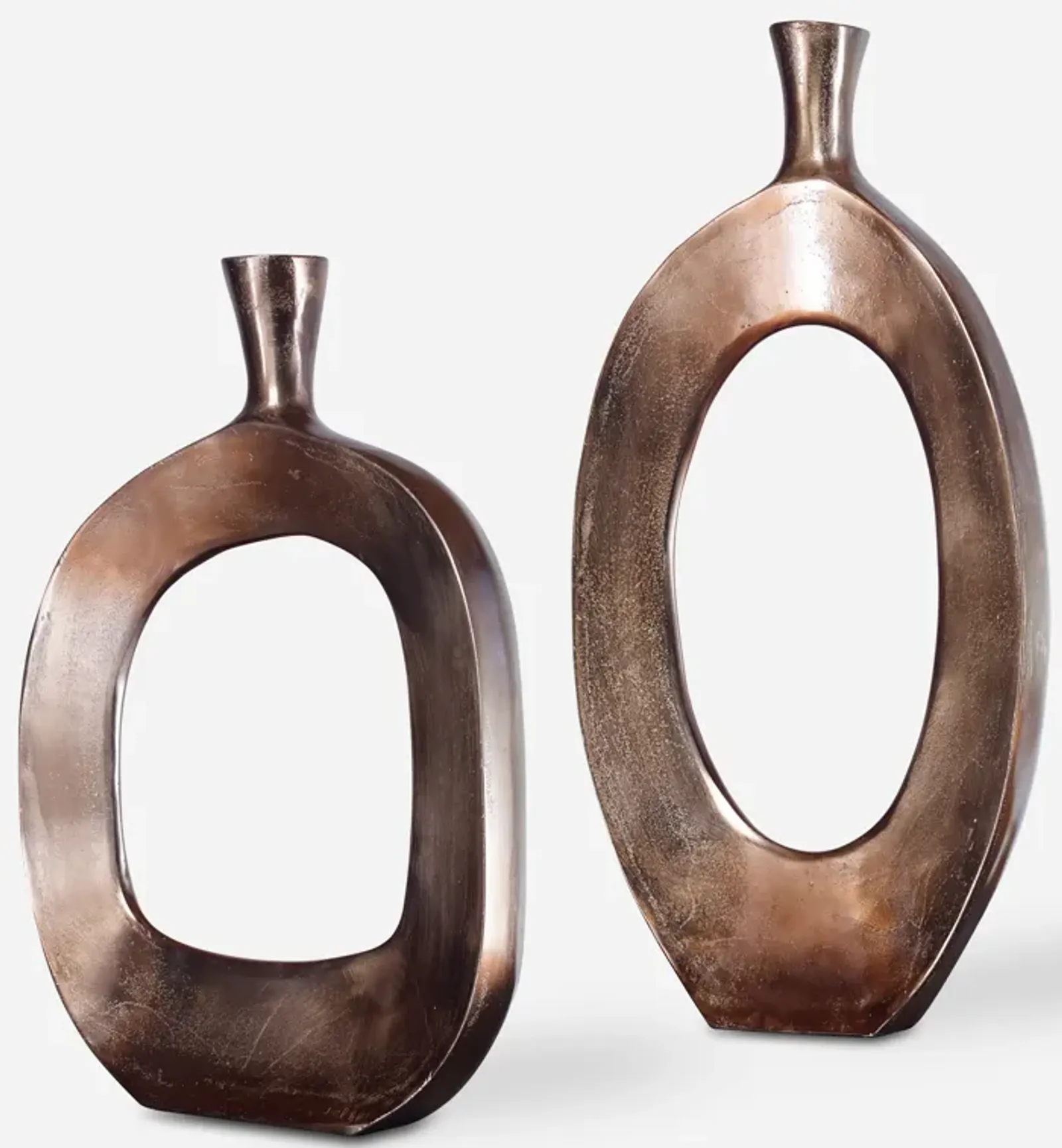 Kyler Textured Bronze Vases Set/2