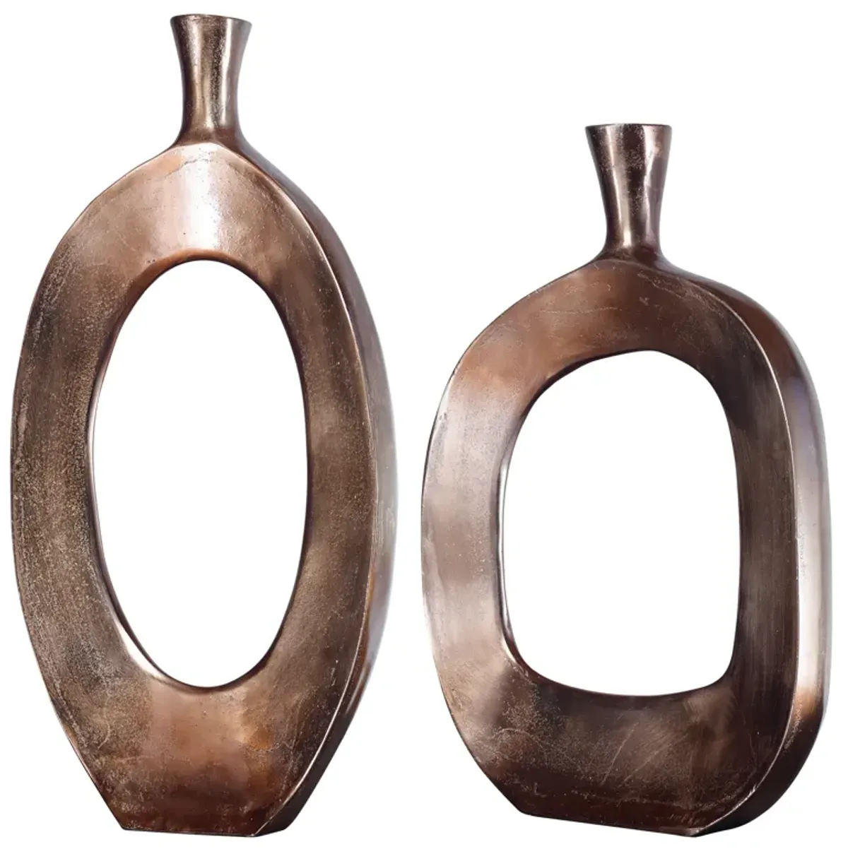 Kyler Textured Bronze Vases Set/2