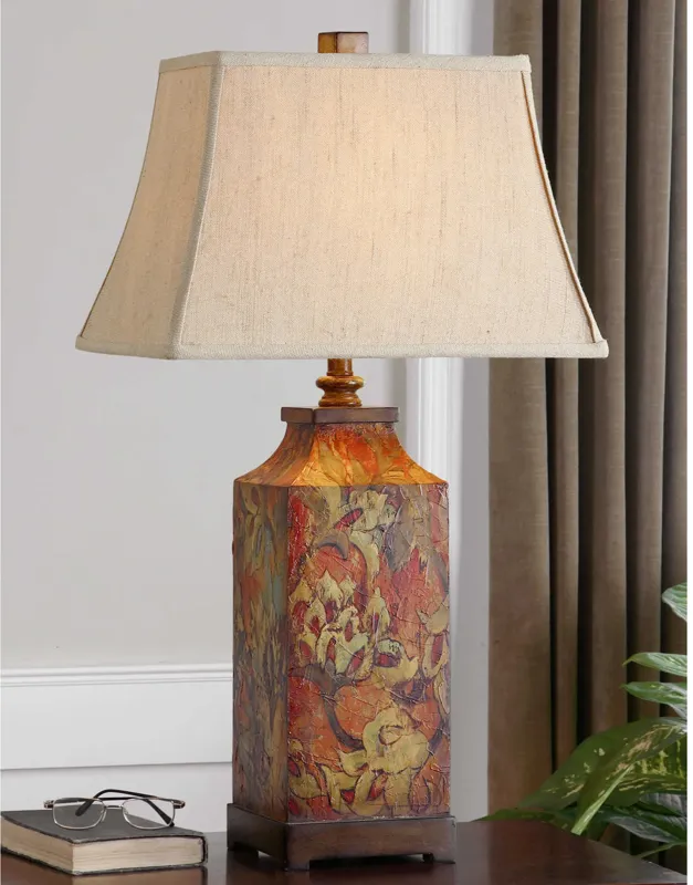 Colorful Flowers Table Lamp