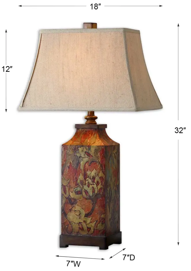 Colorful Flowers Table Lamp