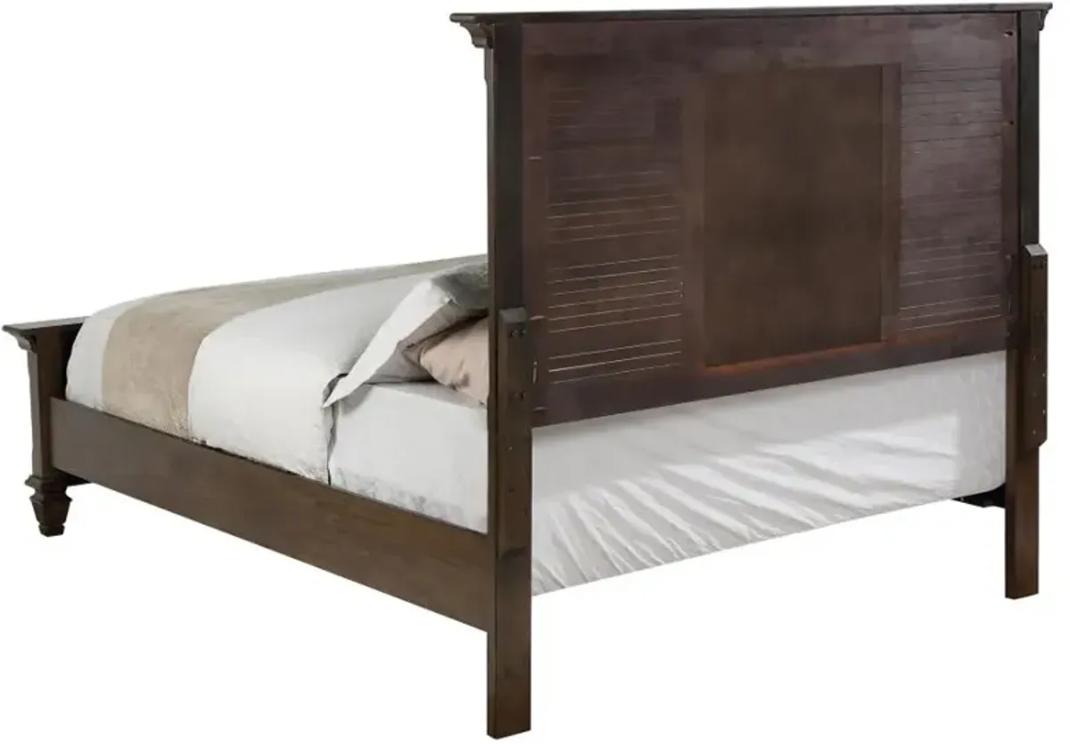 Franco Eastern King Panel Bed Burnished Oak