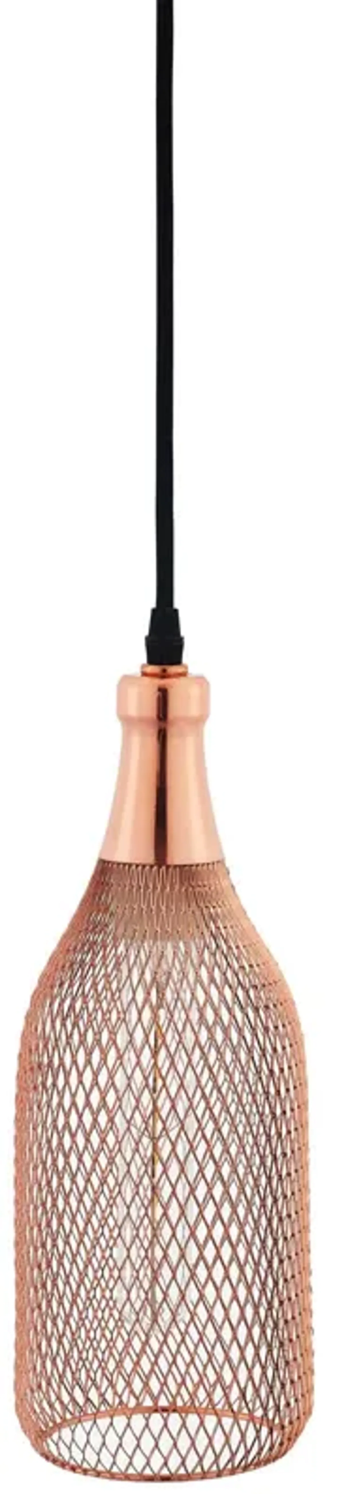 Glimmer Bottle-Shaped Rose Gold Pendant Light