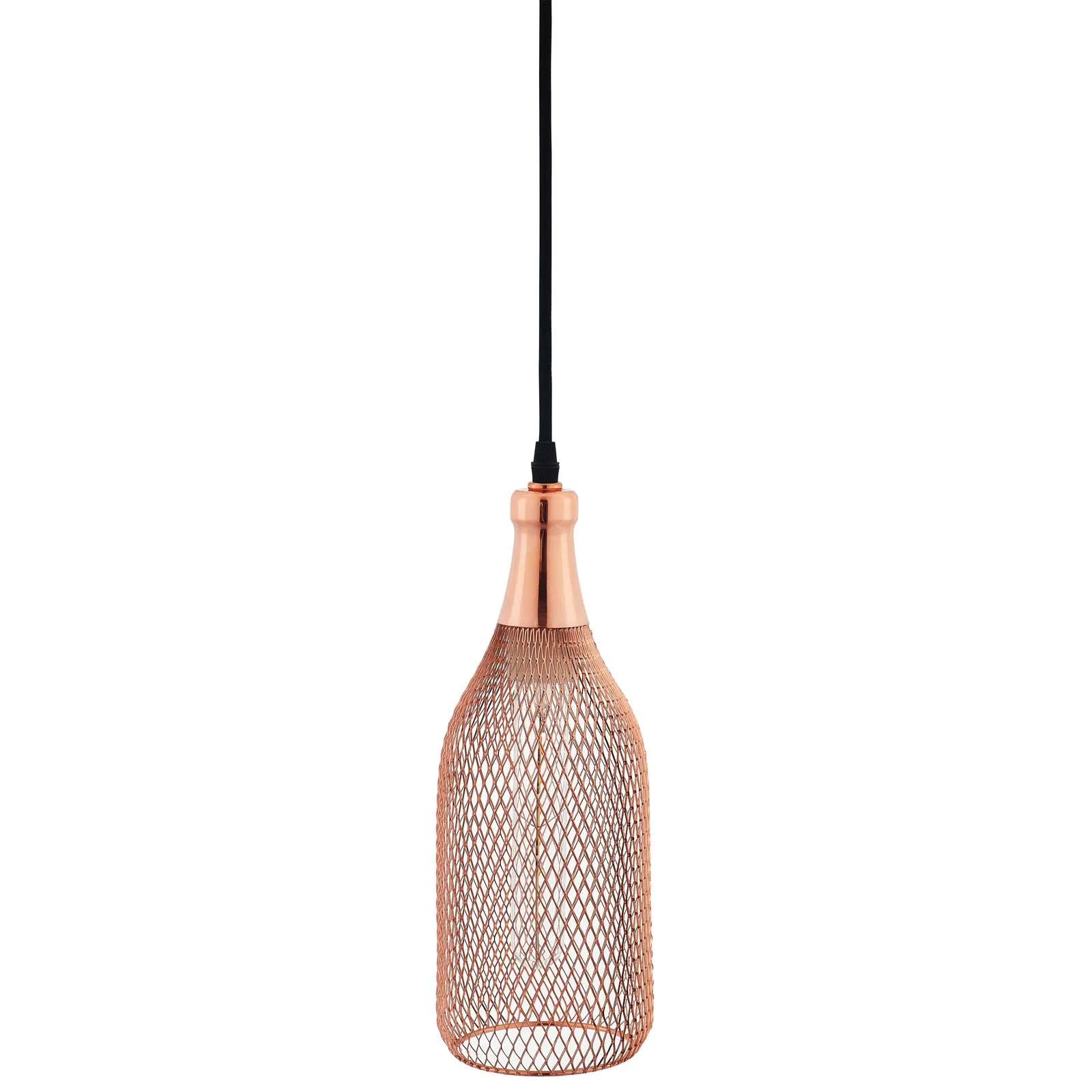 Glimmer Bottle-Shaped Rose Gold Pendant Light