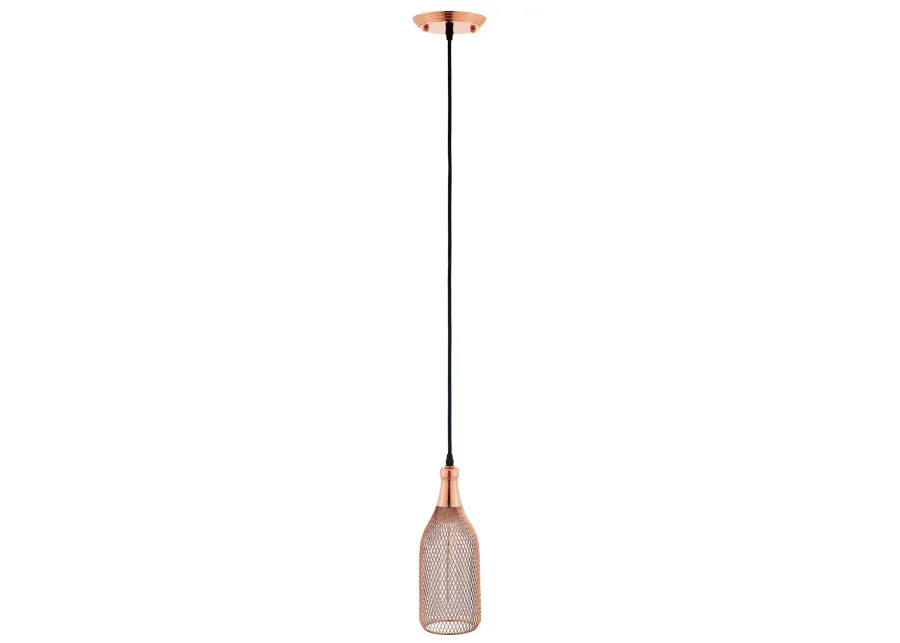 Glimmer Bottle-Shaped Rose Gold Pendant Light