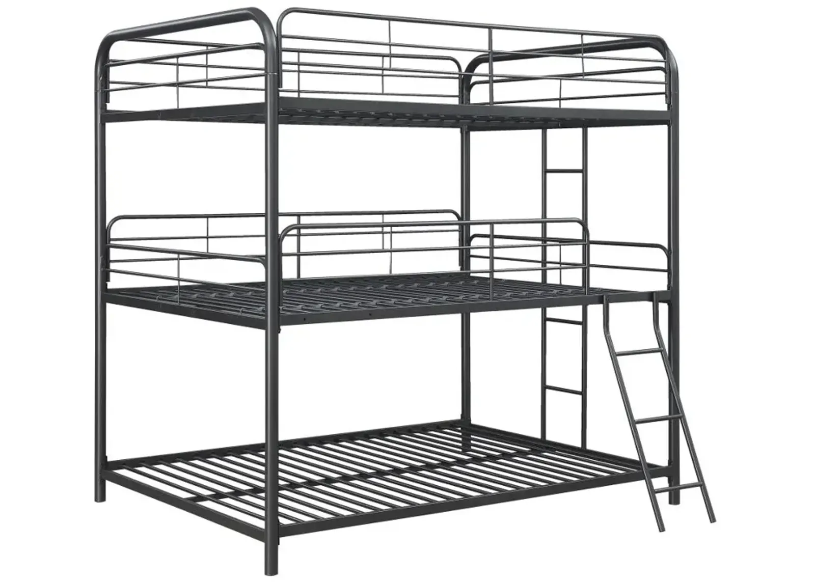 Garner Triple Full Bunk Bed with Ladder Gunmetal