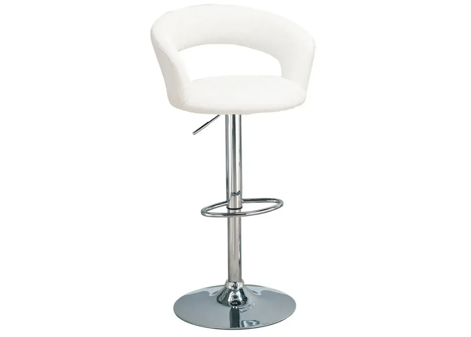 Aaliyah 29" Adjustable Height Bar Stool White And Chrome