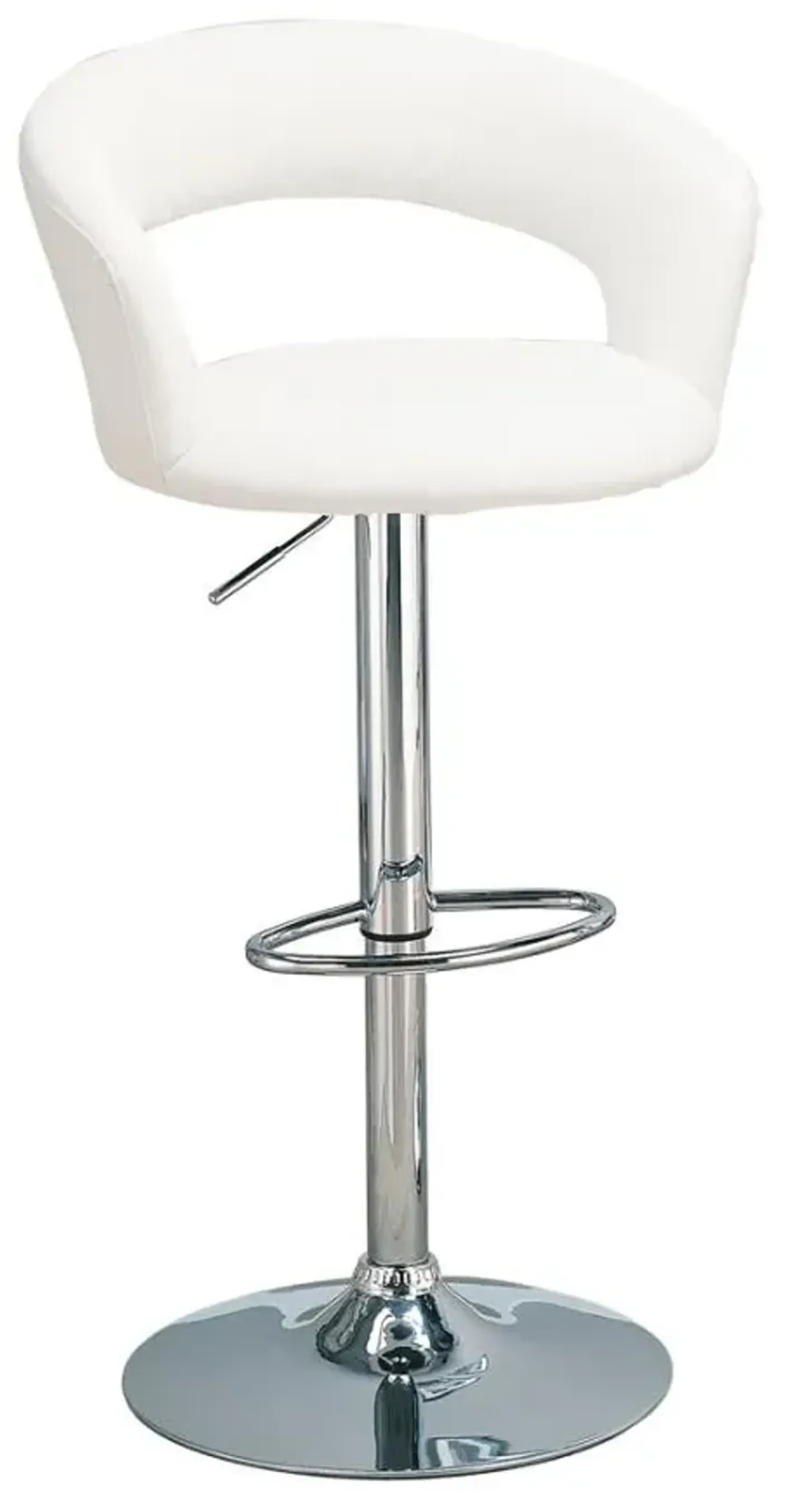 Aaliyah 29" Adjustable Height Bar Stool White And Chrome