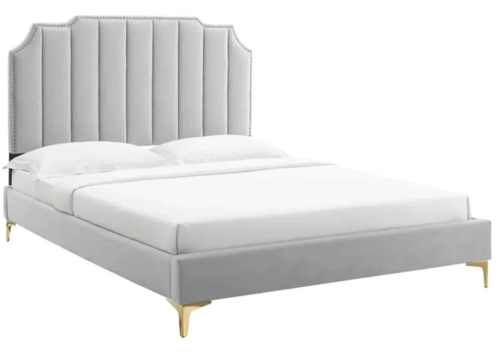 Colette Full Performance Velvet Platform Bed